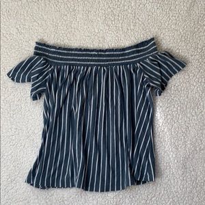 Off the shoulder striped top